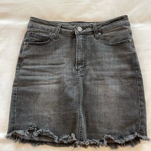 Black wash jean skirt